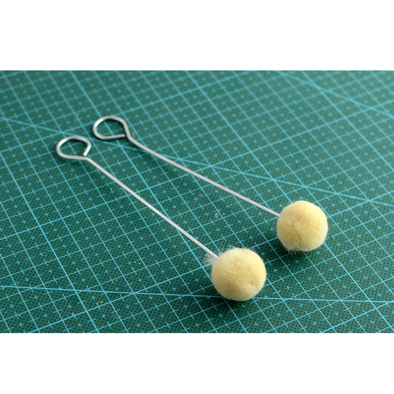 Leather Craft Tools 20pcs Wool Ball Brush DIY Daubers Assisted Dyeing Round Wools Brush With Metal Handle For Textile leather