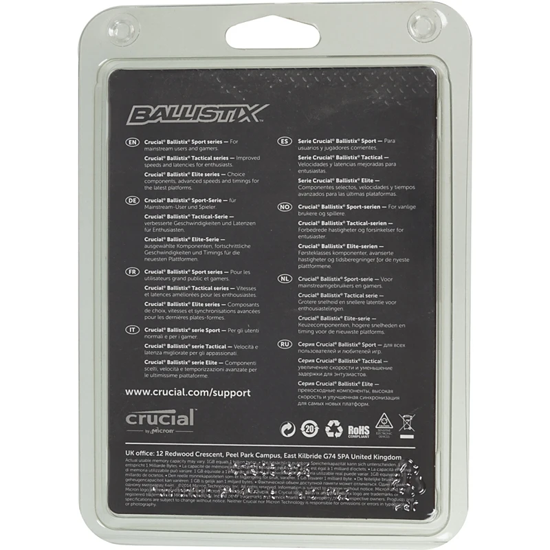 Память DDR4 16Gb 2400MHz Crucial BLS16G4S240FSD RTL PC4-19200 CL16 SO-DIMM 260-pin 1.2В kit