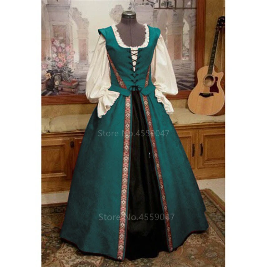 Европейское средневековое платье принцессы Виктории, средневековый костюм для женщин, платья для Хэллоуина с высокой талией, вечерние платья для карнавала
