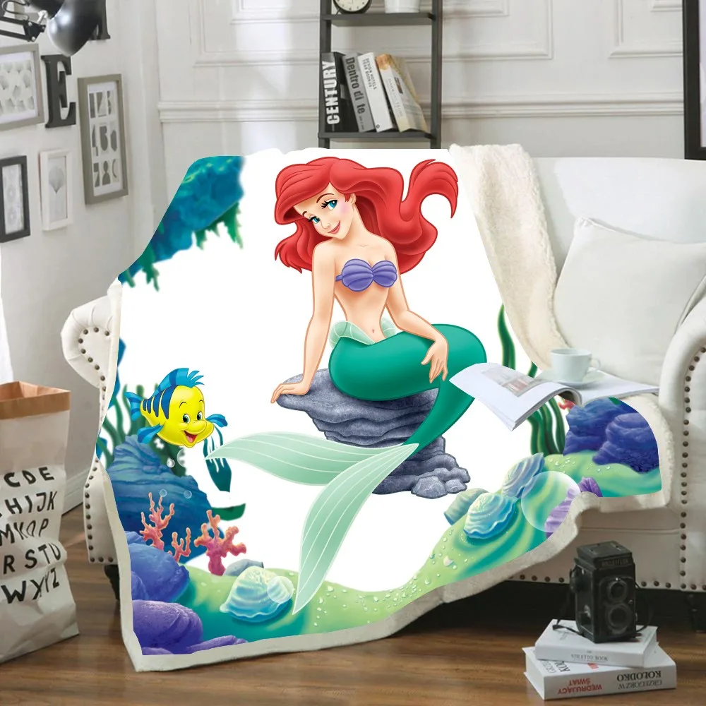 Disney Ariel одеяло принцессы русалки с принтом постельные принадлежности для девочек