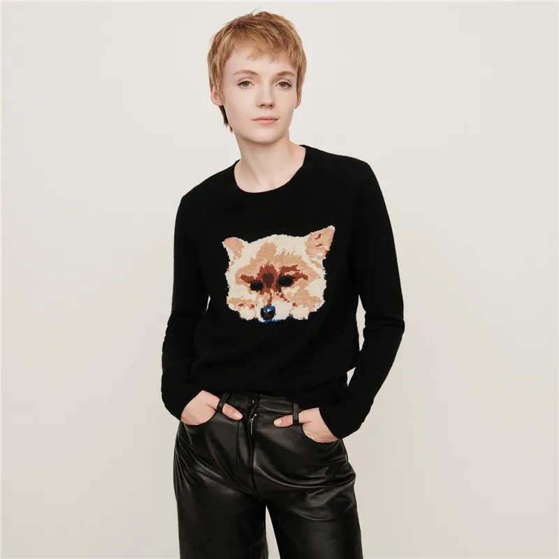 

Fall and Winter Black Sweater New Type Same Knitted Sweater Cashmere Black Sweater Women