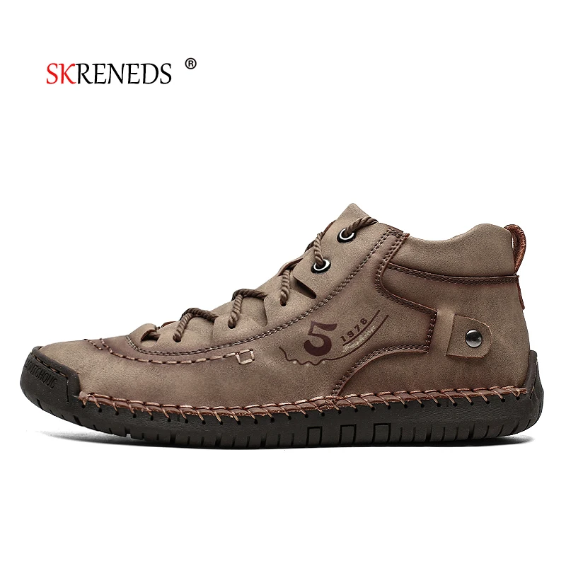 

SKRENEDS brand New Comfortable Mens Casual Shoes Men Shoes Quality Leather Shoes Men Flats Moccasins Shoes Big Size 38-48