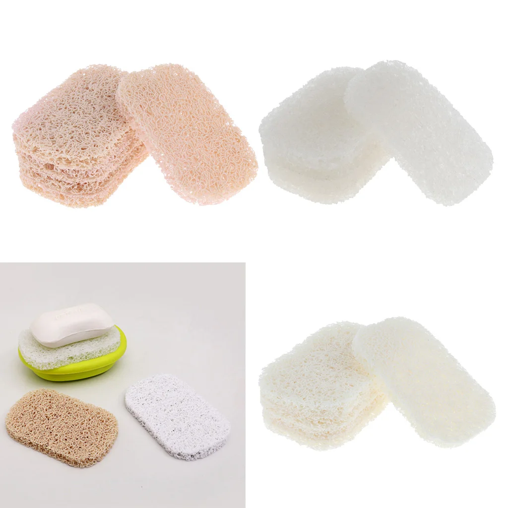 Pack of 5pcs Bathroom Shower Soap Bar Saver Lift Holder Dish Sponge Rack Tray Organizer White Yellow Pink