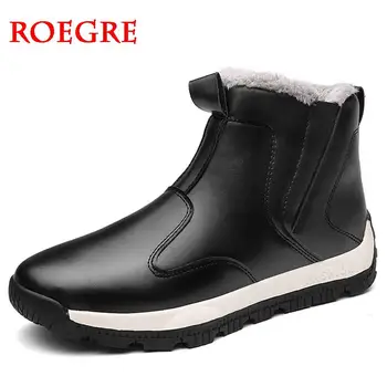

2020 New Men Boots Winter Outdoor Sneakers Mens Leather Snow Boots Waterproof Warm Plush Boots Snow Ankle Boots Big Size 39-48