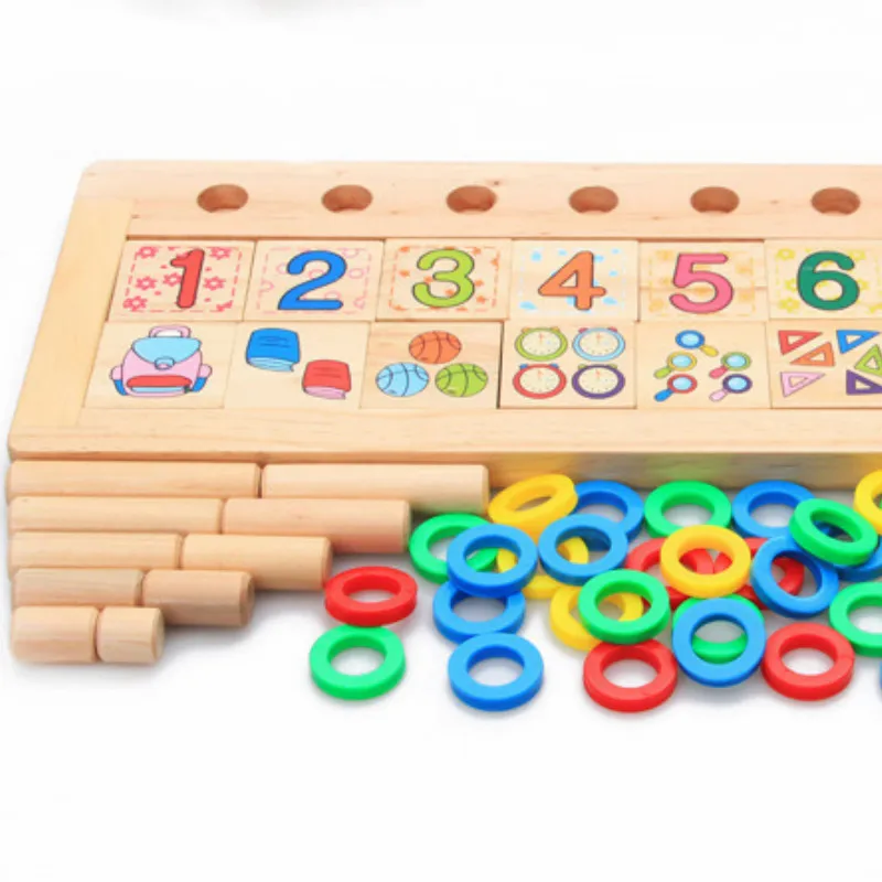  Children Wooden Montessori Materials Learning To Count Numbers Matching Digital Shape Match Early E - 4000232127400