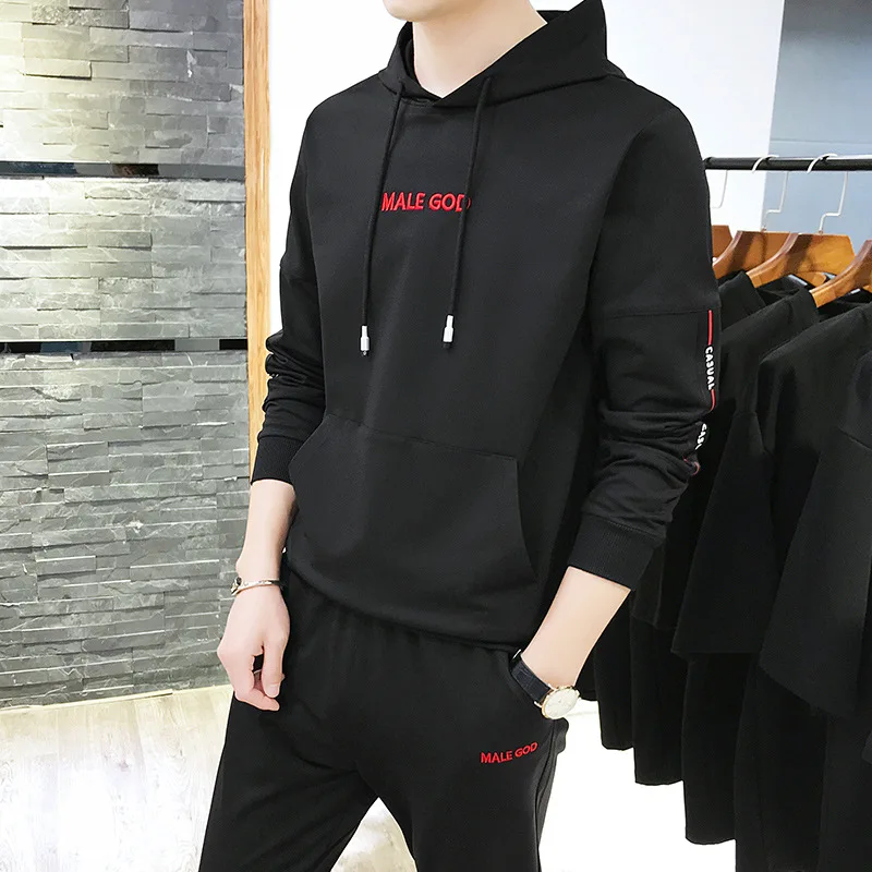 

Spring And Autumn MEN'S Hoodie Online Celebrity Popular Brand Leisure Sports Suit Teenager Handsome a Set of Clothes Men'S Wear