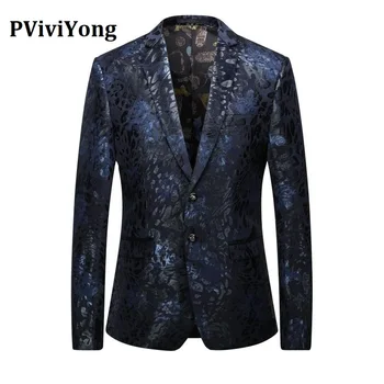 

PViviYong Brand 2019 high quality Suits Blazers European style suit jacket men for party banquet slim fit men's suit top 6103