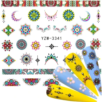 

WUF 2020 New Arrival 1 PC Gorgeous Necklace Flower Sticker Nail Art Tattoos Water Nails Designs for Nail Sticker