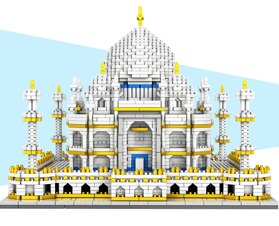 Blocos de Arquitetura Blocos de Construção Educativos para Crianças Mini Mundialmente Famosa Mahal 3d Modelo 3950 Pçs Tijolos Criador Brinquedos Taj 7 mahal 3d modelo blocos de construção 3950