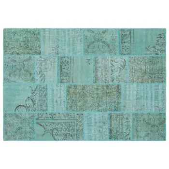 

Handmade Turquoise Vintage Overdyed Patchwork Area Rug 160x230 Cm-5'3''X7'7''