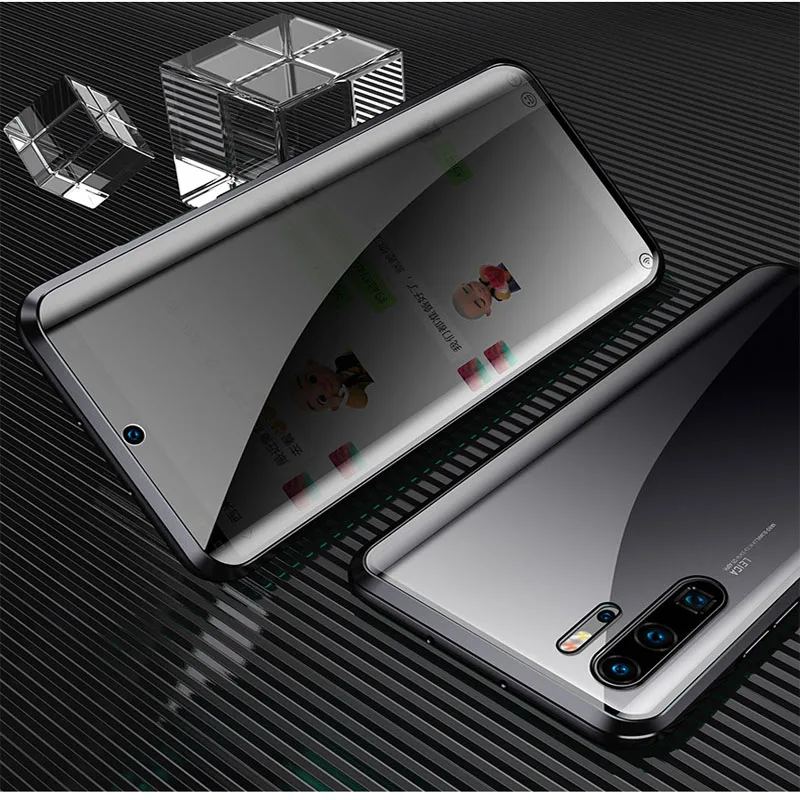 Магнитный металлический чехол с защитой от подглядывания для Huawei P20 P30 Honor 9X 20 Mate X