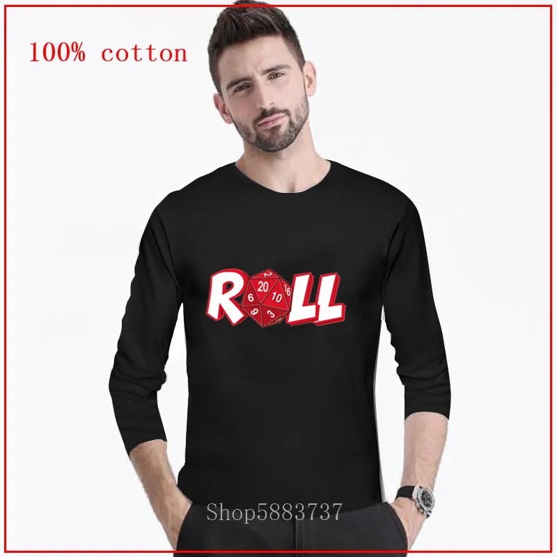 Roleplay d &amp D dice d20 tablegames nostalgia play the roll длинная футболка для мужчин новая 100% хлопковая