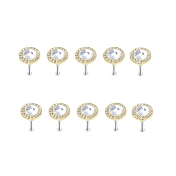 

10Pcs Dresser Knobs Crystal Cabinet Knobs Handles for Dresser Cupboard Diamond Shape Knobs Furniture Accessories