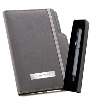 

Personalized Metal Roller Pen And Thermo Leather Hardcover Notebook