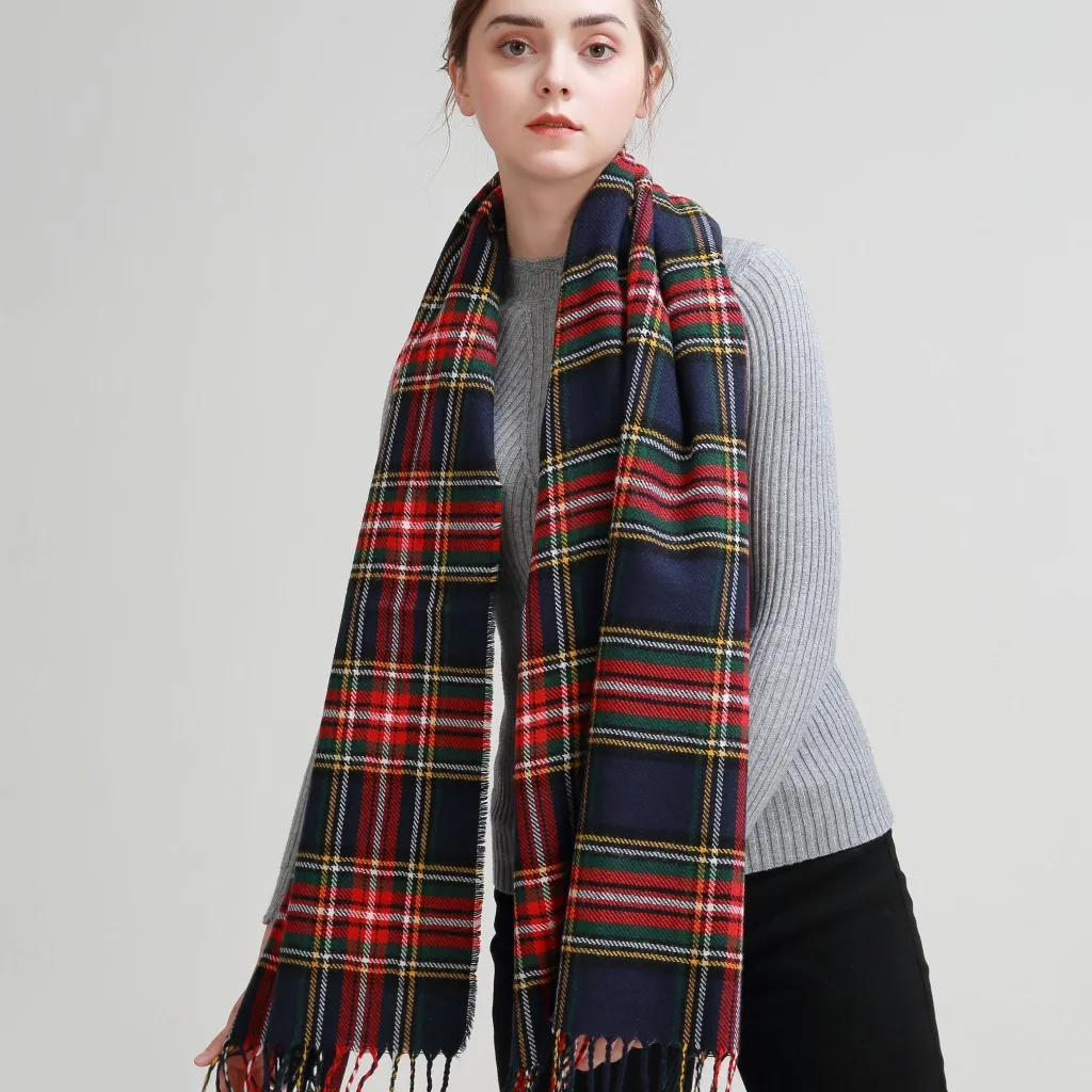 Стиль осень-зима шарф рукоделие клетчатый узор корейский стиль Универсальный весенне-осенний модный длинный платок теплый Sca