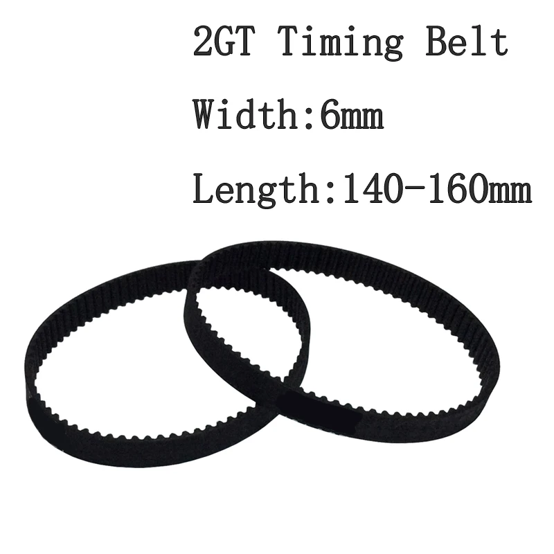 

2pcs/set 2GT Timing Belt Customization Closed Loop Gt2 Timing Belt Width 6mm Length 140-160mm 3D Printer Toothed Conveyor Belt