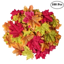 100 шт. искусственный клен декоративные листья моделирование кленовые листья ткань поддельные осенние листья для дома Свадебные украшения