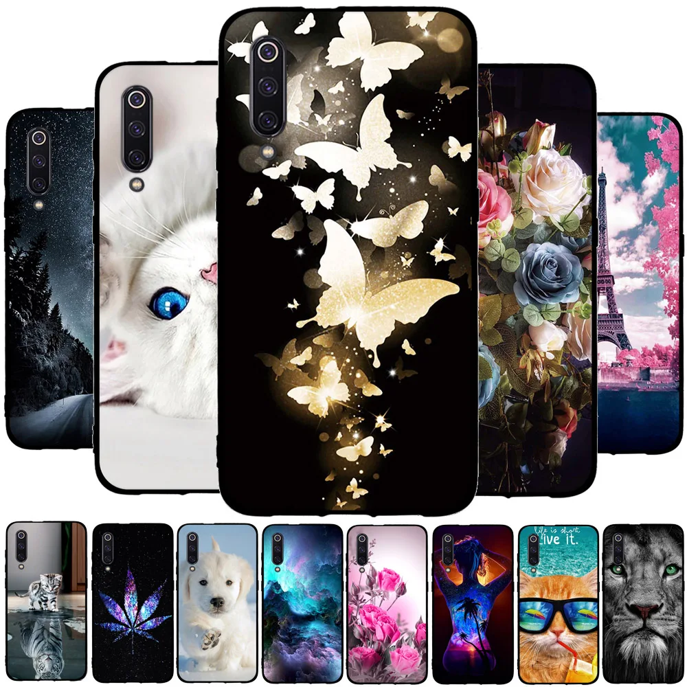 

For Xiaomi Mi 9 Case Thin TPU Silicone For Xiaomi Mi9 Back Funda Pattern Case For Xiaomi 9 Mi 9 Coque 6.39 inch Cover Bumper