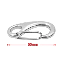 12 штук карабин пружинный 2 дюйма 50 мм, лодка якорь такелажные зажимы из нержавеющей стали 316 для лодок, корабля, яхты, паруса(серебро