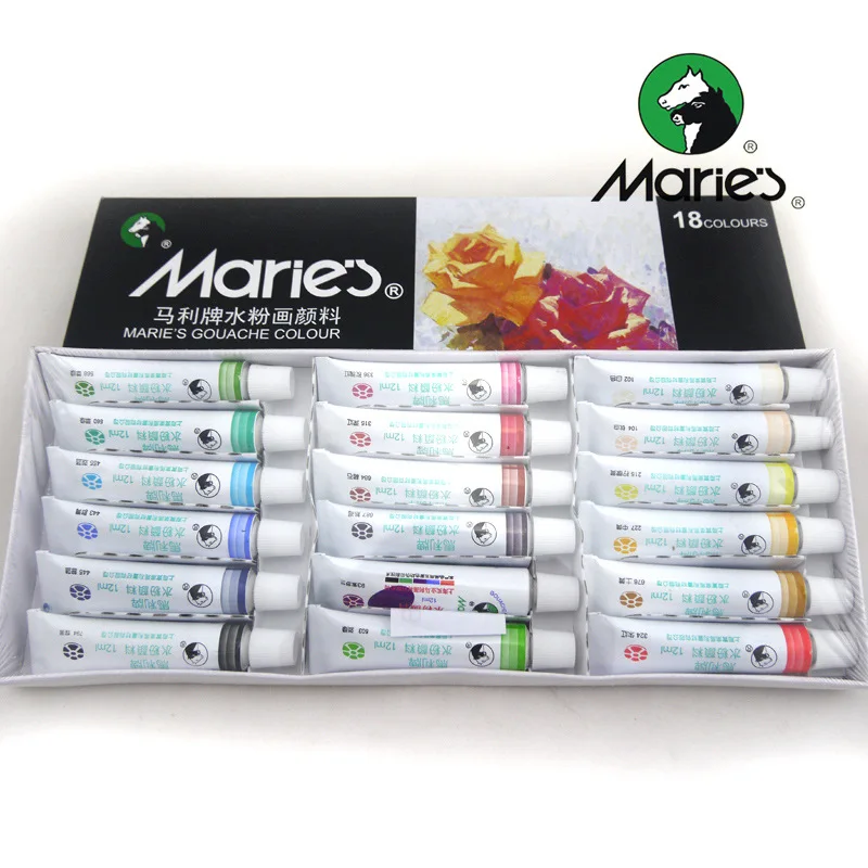 Набор пигмента для гуаши Marie's, 24 цвета, пигмент для начинающих детей, 36 цветов, граффити, моющиеся товары для рукоделия