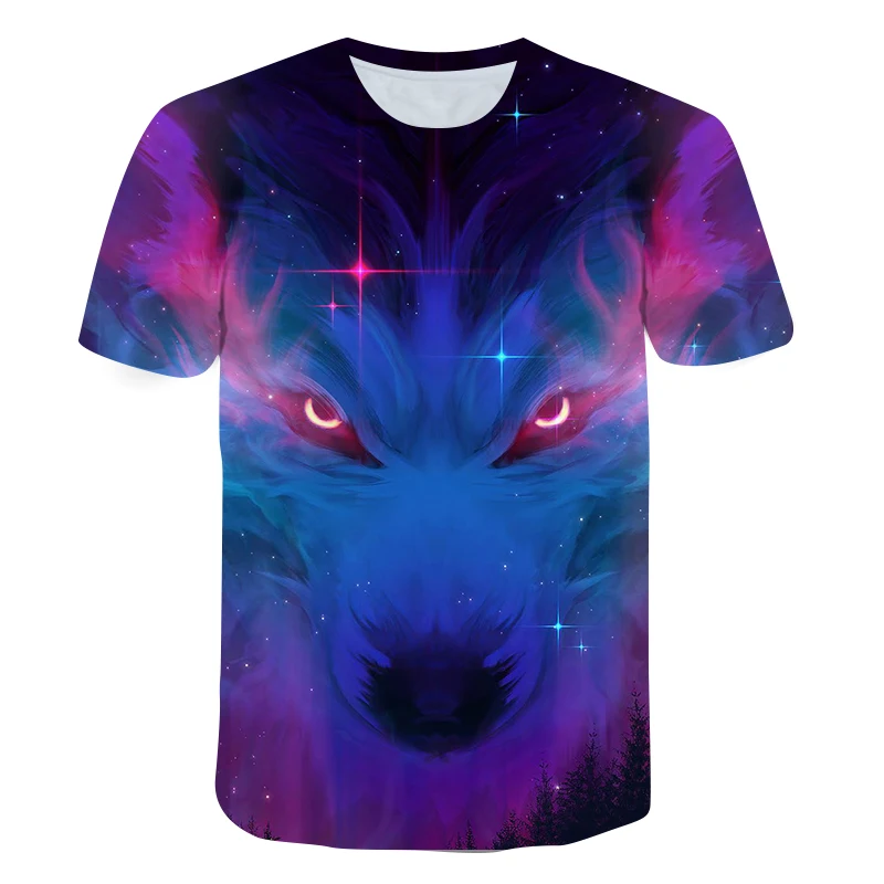 New Wolf T-shirt 3D Print Summer T shirt for Men Casual Oversized Men's Sports T-shirt O-neck hip hop Short Sleeve Tops Clothes