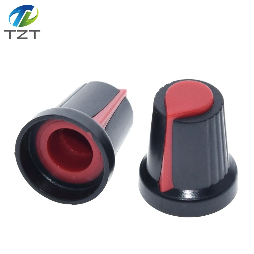 25PCS/lot WH148 potentiometer knob cap(copper core) 15X17mm 6mm Shaft Hole AG2 Yellow Orange Blue White Red 5value*5PCS=25PCS potentiometer knobs