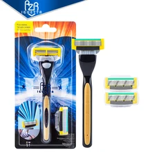 RZRIGUETTA новая бритва Для мужчин качество Сталь лезвие 4 Слои патрона лезвия бритвы головка для бритвенного станка с вырезами и легко чистить