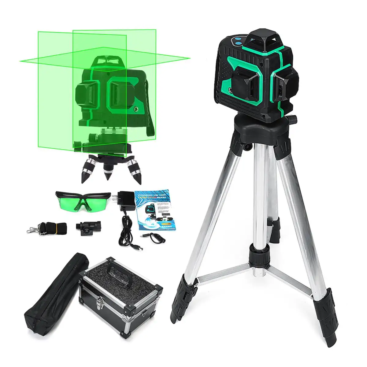 

ZEAST 3D 12 Line Green Light Laser Levels Auto Self Leveling Vertical Horizontal Level Cross 360° Rotating Base Waterproof