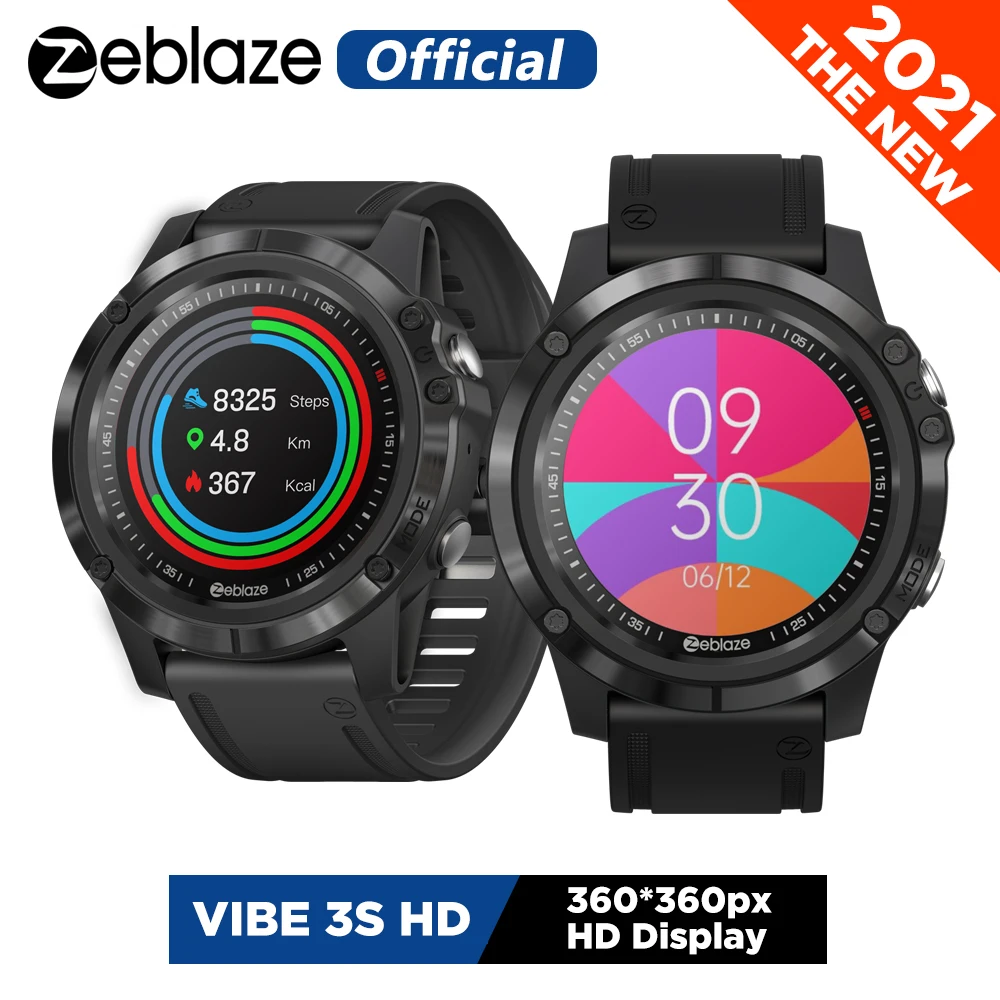 Health Fitness-Smartwatch Zeblaze Vibe Touch-Screen Color 25-Days-Battery-Life The HD
