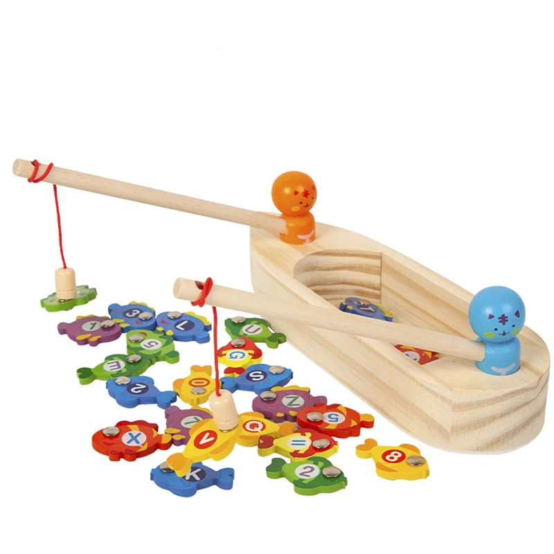 Treeyear Wooden Fishing Game Montessori Toys for Toddlers Magnetic