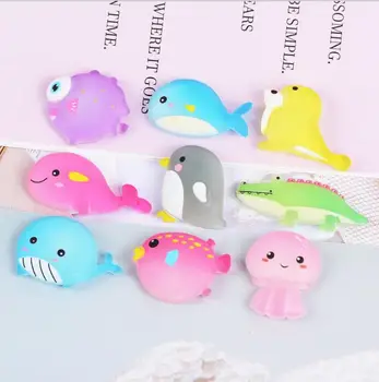 

20Pcs Mixed Cartoon Ocean Animals Resin Flatback Cabochons Scrapbooking Craft DIY Accessories