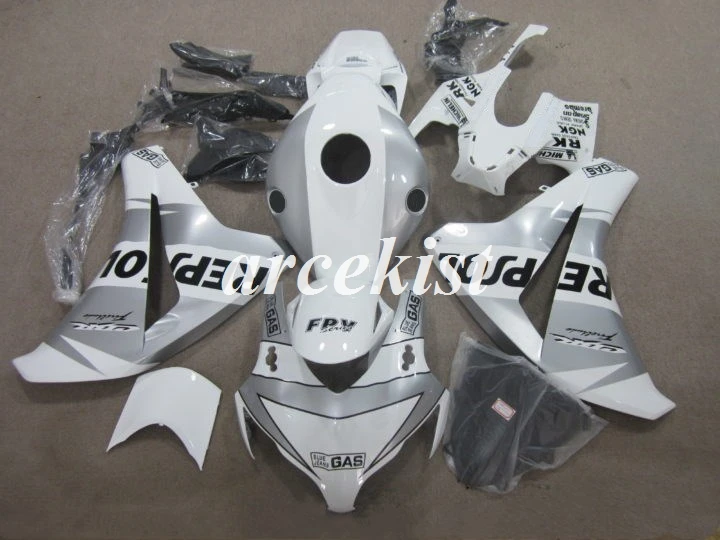 4 подарки ABS литья под давлением Обтекатели подходит для CBR1000RR 08 09 10 11 2008-2011 капот кузова набор на заказ белый серебристый