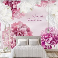 Пользовательские обои розовый фиолетовый современный минималистичный градиент цветочный фон свадебное Большое Настенное панно на заказ зеленые обои