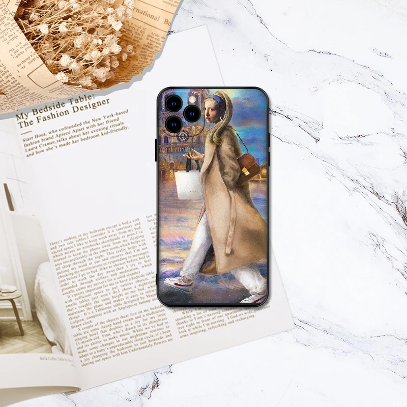 

Tide oil painting soft case for iphone 12 11 pro x xs max xr 8 7 6 6s plus SE 2 matte silicone phone cover Sport coque fundas