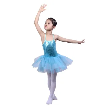 

2019 Tutu Dancewear Children Kids Dancewear Girls Fashion Concise Ballet Costume Sequin Decoration Sports Dancing Dress