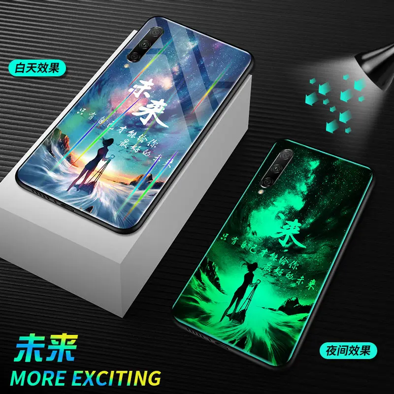 G Светящийся чехол для Xiaomi Mi 9 чехол светящийся закаленное стекло задняя крышка для Xiaomi Mi 9 SE чехол силиконовый чехол для телефона - Цвет: G