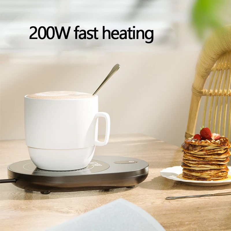 200W Cup Heater Coffee Mug Warmer 100°C Hot Tea Maker Warmer Coaster Electric Hot Plate 5 Gear Heating Pad with Timer 220V 4