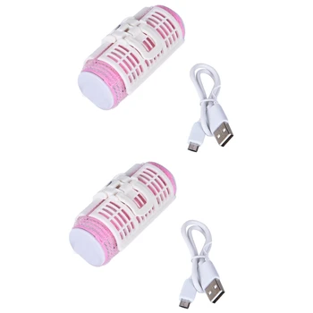 

2Pcs/Set USB Heated Self-Adhesive Hair Rollers DIY Curlers Hair Styling Tool Curls Hairdressing Tools
