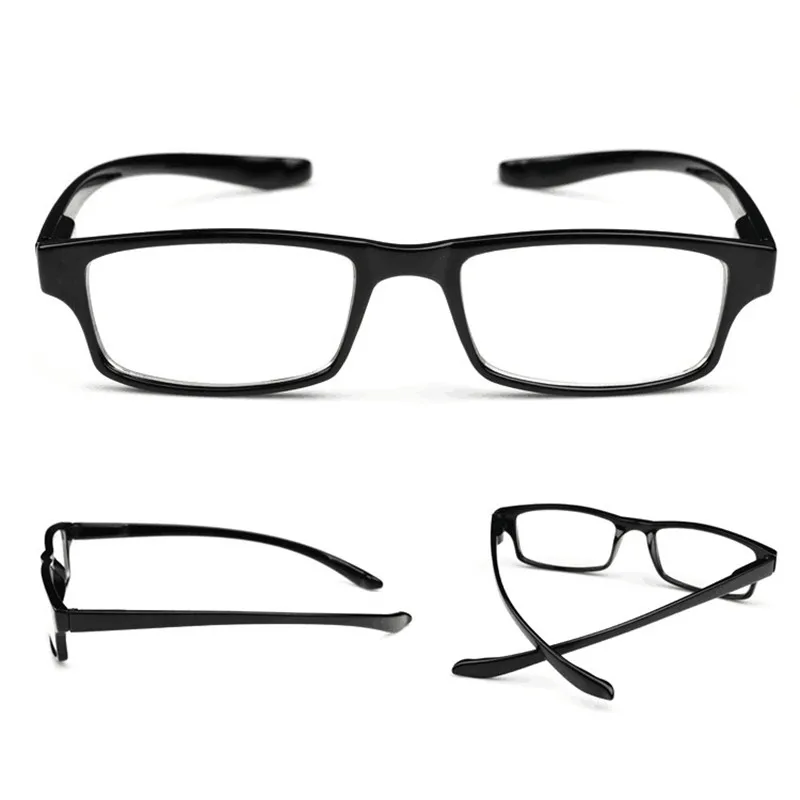 Men Women Resin Reading Glasses Hanging Neck Cheap Square Magnifying Presbyopic Glasses Eyeweaer Diopter+100 To+400 Black Tan