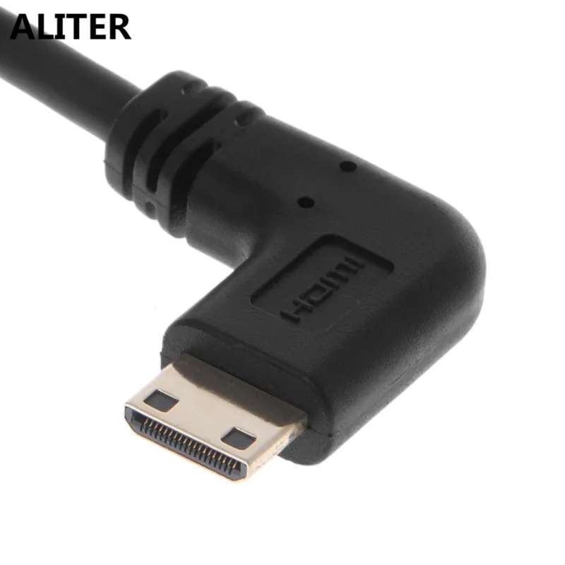 ALITER прямоугольный 90 градусов мини HDMI к HDMI спиральный кабель конвертер адаптер спиральный кабель