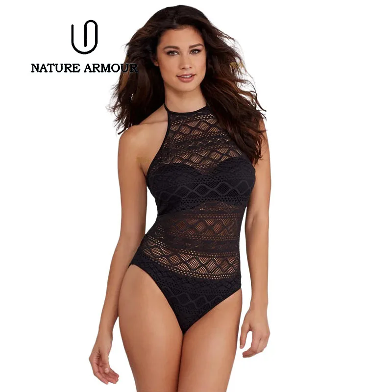 2019 New Sexy Hollow One Piece Swimsuit Solid Swimming Suit for Women Swim Bodysuit Beachwear Full | Спорт и развлечения