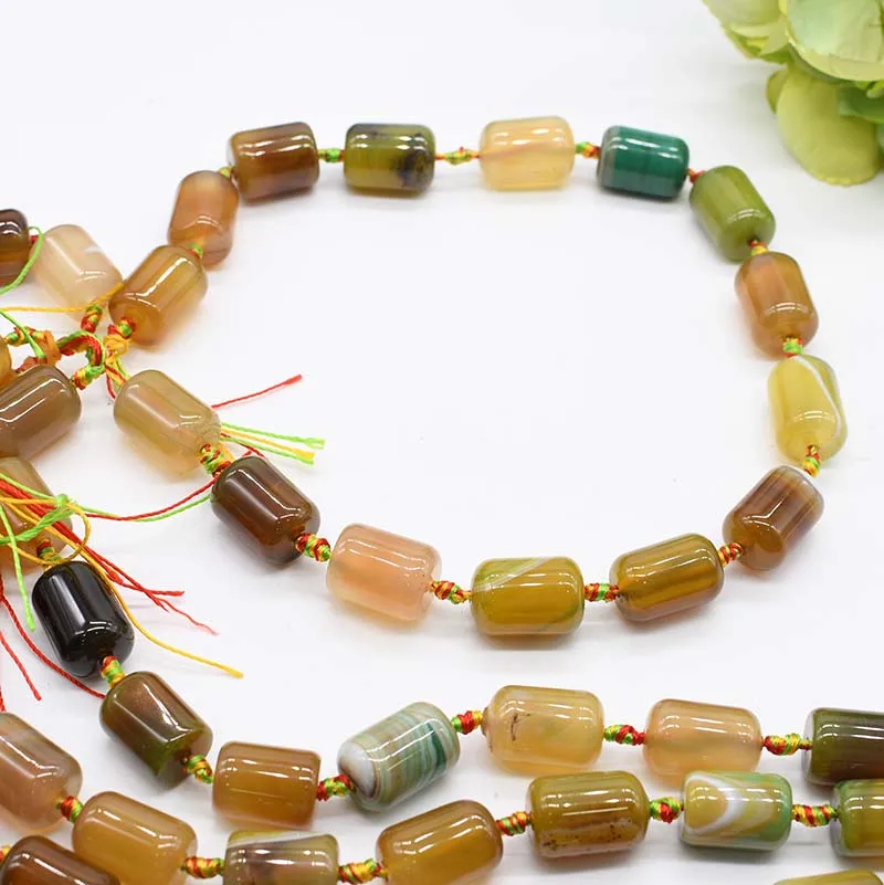 2strands/lot Natural Smooth candy cylindrical Agate loose beads For DIY Bracelet Necklace Jewelry Making Strand 15