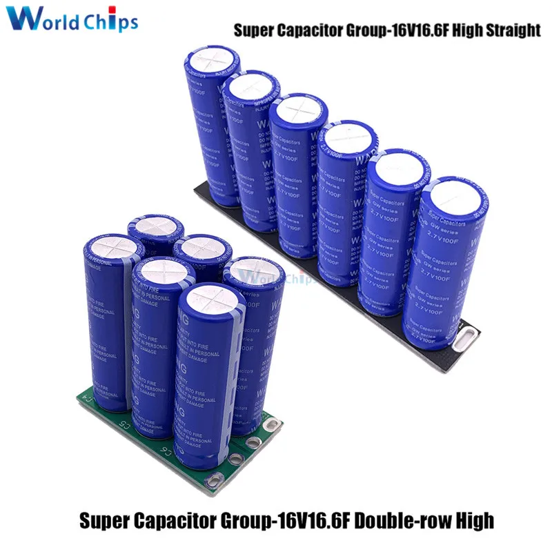 

6PCS/Set 16V 16.6F Super Farad Capacitor 2.7V 100F Super Capacitor Double Row / Single Row with Protection Board for Car
