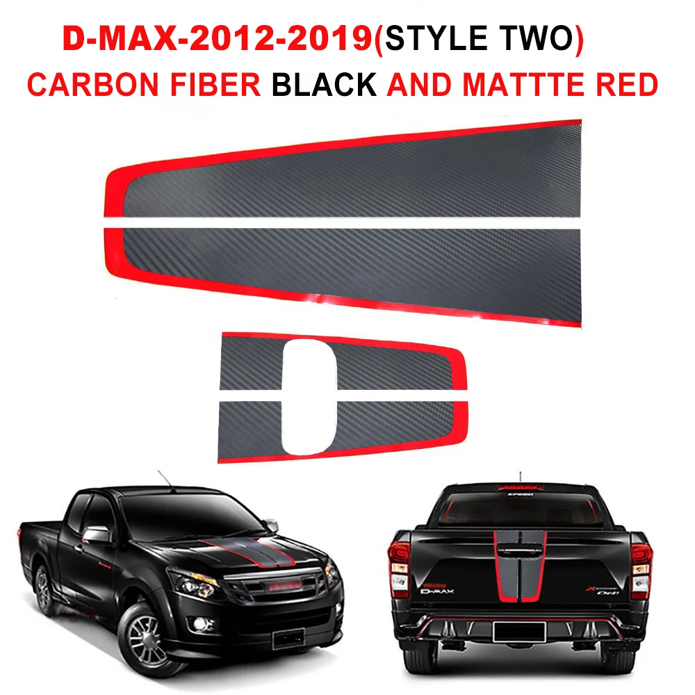 style two Наклейки на автомобиль, капюшон и задняя дверная ручка, вставка на заднюю дверь, графическая Виниловая наклейка для isuzu dmax - Название цвета: style two