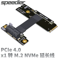 ADT-LINK-Cable de extensión PCIe 4,0x1 A M.2 NVMe SSD, velocidad completa, M.2 M Key, unidad de estado sólido a PCI-e 4,0x1, elevador