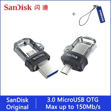 Sandisk Флешка 128 Гб 64 ГБ 32 ГБ 256 Гб OTG USB флеш-накопитель 32 64 128 16 ГБ флеш-накопитель 3,0 USB флешка диск на ключе память для телефона