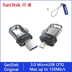 Карта памяти Micro SD SDDD3 крайне высокая скорость 150 м/с двойной OTG USB флэш-накопитель 128 Гб 64 ГБ 32 ГБ оперативной памяти, 16 Гб встроенной памяти