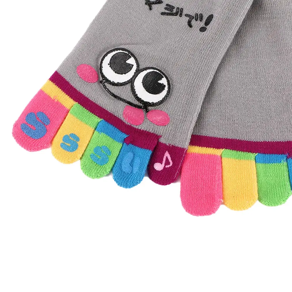 1 пара женских носков модные милые забавные носки с пятью пальцами для девочек, разноцветные короткие дышащие носки до щиколотки