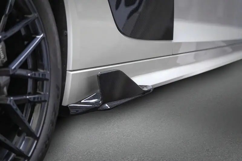 Отделка карбоновой боковой юбки для Audi R8 Тип 4S CRS стиль углеродное волокно боковые плавники тела комплект настройки для R8 гоночной части