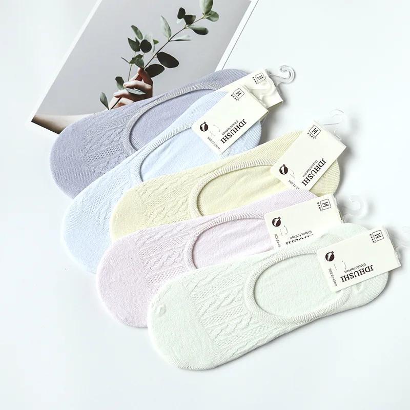 Socks Couples No-show Socks Silica Gel Anti-slip Korean-style Pure Cotton Socks Summer Low Top Short Socks Shallow Mouth Hidden